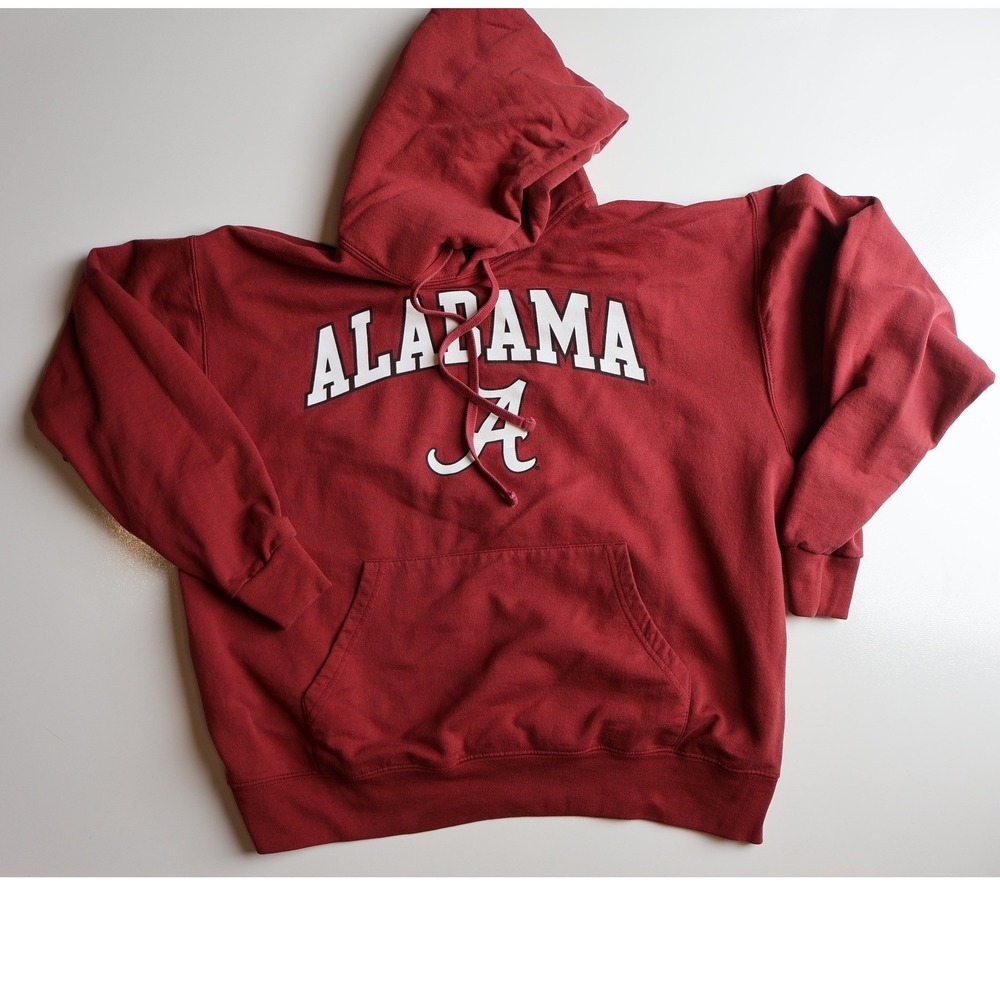 Alabama Red College Hoodie Size Large